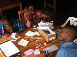 Our cardmakers enjoying their work.